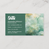 Emerald Watercolor Goud Zakelijk Visitekaartje (Achterkant)