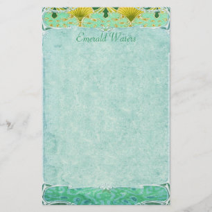 Emerald Waters - Art Nouveau Stationery Briefpapier