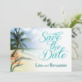 Emerald Waters Jamaicaanse Strand Save the Date Kaart (Staand voorkant)