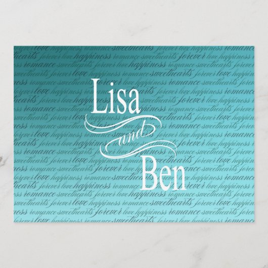 Emerald Waters Tropical Beach Wedding Menu | aqua (Achterkant)