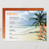 Emerald Waters Tropical Beach Wedding Menu papaya (Voorkant / Achterkant)