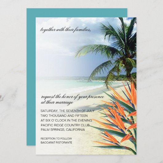 Emerald Waters tropisch strand | aqua Kaart (Voorkant / Achterkant)