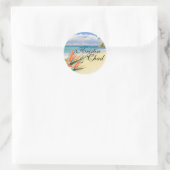 EMERALD WATERS Tropische Strand Bruiloft Ronde Sticker (Tas)