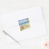 EMERALD WATERS Tropische Strand Bruiloft Vierkante Sticker (Envelop)