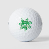 Emerald Waterverf Abstracte Snowflake Golfballen (Voorkant)