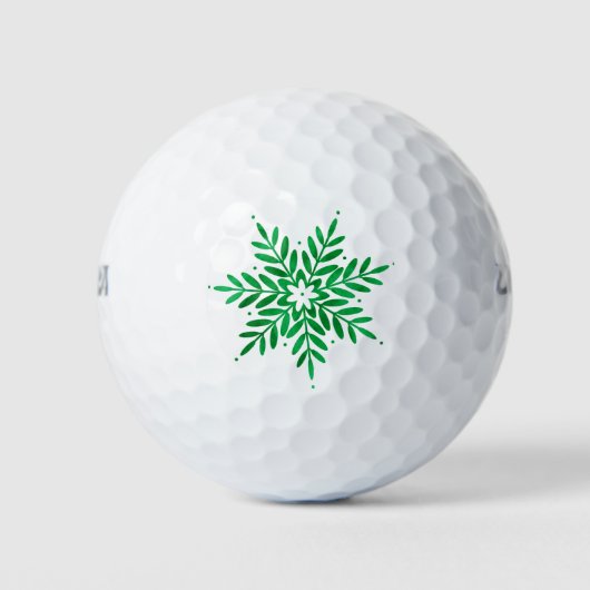 Emerald Waterverf Abstracte Snowflake Golfballen (Voorkant)