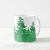 Emerald Waterverf Evergreen Trees Koffiemok (Voorkant rechts)
