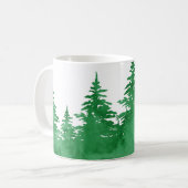 Emerald Waterverf Evergreen Trees Koffiemok (Voorkant links)