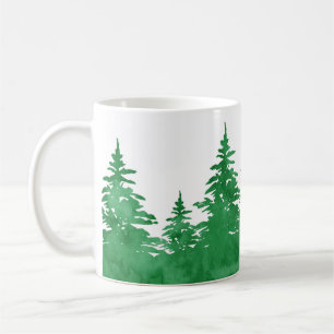 Emerald Waterverf Evergreen Trees Koffiemok