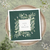 Emerald Waterverf Greenery Gold Servet