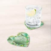 Emerald Waterverf hart 55e bruiloft Jubileum Kartonnen Onderzetters (Insitu)