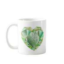 Emerald Waterverf hart 55e bruiloft Jubileum