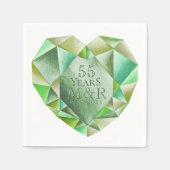 Emerald Waterverf hart 55e bruiloft Jubileum Servet (Voorkant)