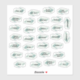Emerald Waterverf Herb en Spice Labels