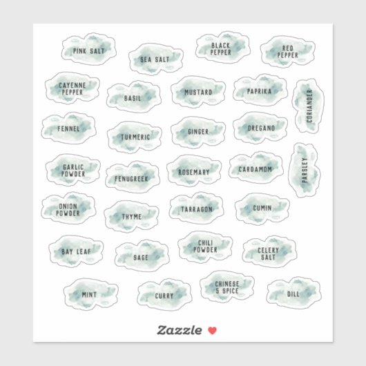 Emerald Waterverf Herb en Spice Labels (Vel)