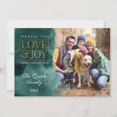 Emerald Waterverf met Gold Feestdagenkaart (Voorkant)