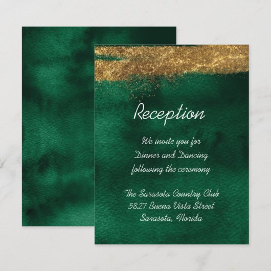 Emerald Waterverf met Gold Informatiekaartje (Voorkant / Achterkant)