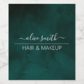 Emerald Waterverf Monogram Gepersonaliseerd Elegan Wijn Etiket (Enkel label)