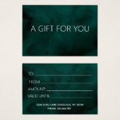 Emerald Waterverf Monogram Gift Kaart – Aangepast (Voorkant /achterkant)