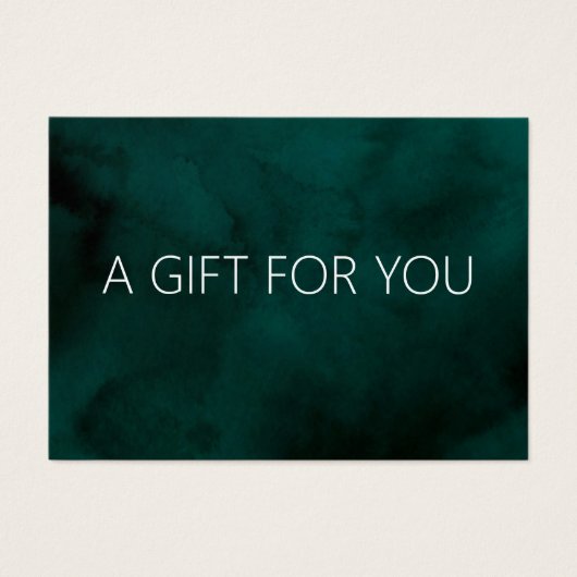 Emerald Waterverf Monogram Gift Kaart – Aangepast (Voorkant)