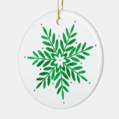 Emerald Waterverf Snowflake Keramisch Ornament (Links)