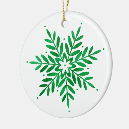 Emerald Waterverf Snowflake Keramisch Ornament (Links)