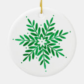 Emerald Waterverf Snowflake Keramisch Ornament (Achterkant)