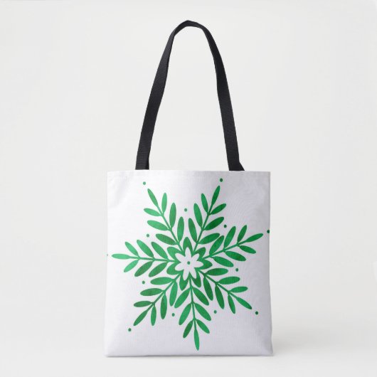 Emerald Waterverf Snowflake Tote Bag (Voorkant)