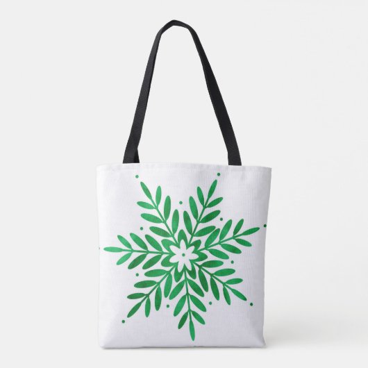 Emerald Waterverf Snowflake Tote Bag (Achterkant)
