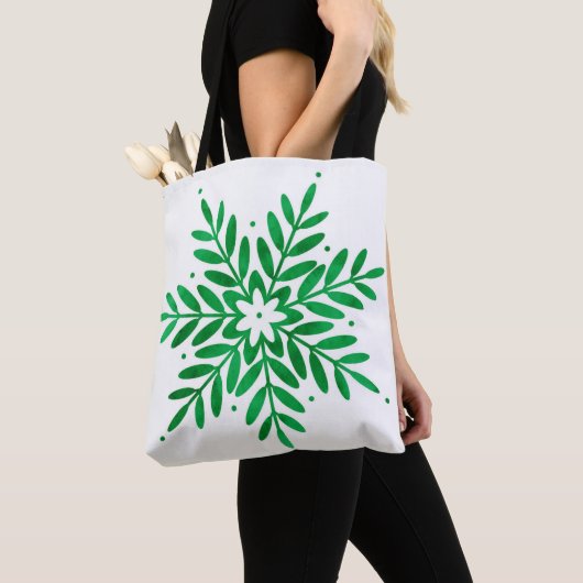 Emerald Waterverf Snowflake Tote Bag (Dichtbij)