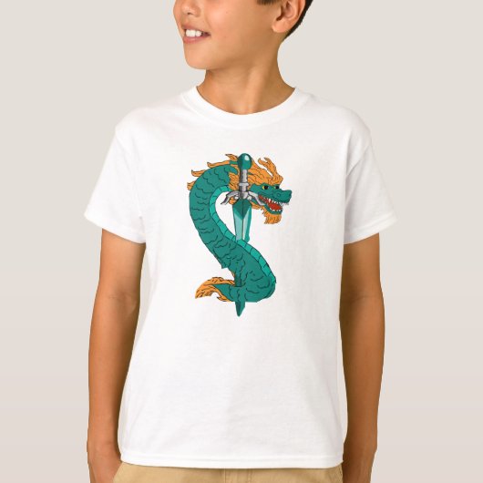 Emerald Wave Dragon Guardian T-shirt (Voorkant)