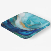 Emerald Waves: een symfonie in blauw en groen Papieren Bordje (Gebogen)