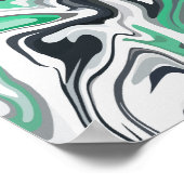 Emerald Waves in Abstracte vloeiende kunst Poster (Hoek)