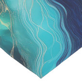 Emerald Waves: kobalt en Blauwgroen blauwe abstrac Korte Tafelloper (Hoek)