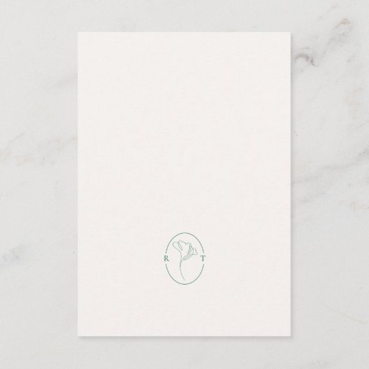 Emerald Wedding Accommodation Details card Informatiekaartje (Achterkant)