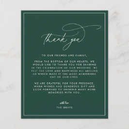 Emerald Wedding Bedankt kaart