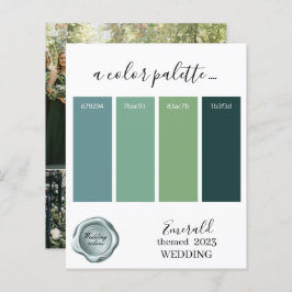 Emerald Wedding Color Palette Card 2023