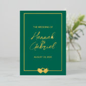 Emerald Wedding Folie Invitation Folie Uitnodiging (Staand Voorkant)