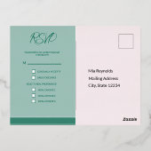 Emerald Wedding Folie RSVP Invitation Briefkaart (Achterkant)
