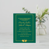 Emerald Wedding Folie RSVP Invitation Briefkaart (Staand Voorkant)