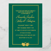 Emerald Wedding Folie RSVP Invitation Briefkaart (Voorkant)