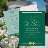 Emerald Wedding Folie RSVP Invitation Briefkaart
