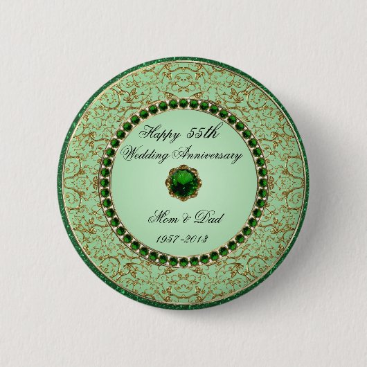 Emerald Wedding Jubileum Button (Voorkant)