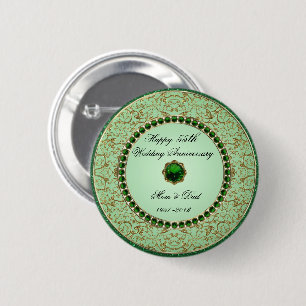 Emerald Wedding Jubileum Button