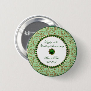 Emerald Wedding Jubileum Button