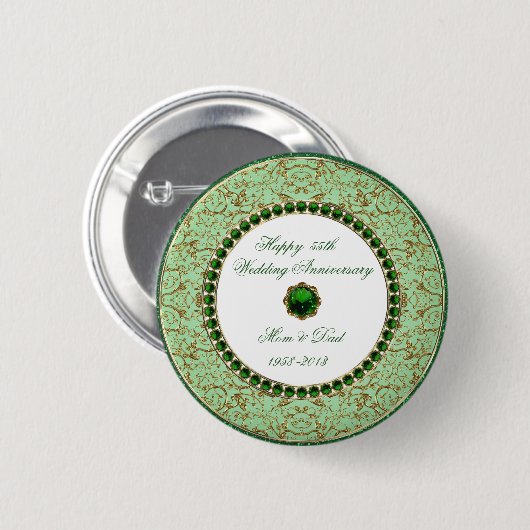 Emerald Wedding Jubileum Button (Voorkant /achterkant)