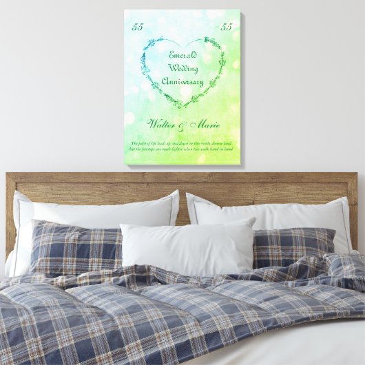 Emerald Wedding Jubileum Canvas Afdruk (Insitu (Slaapkamer))