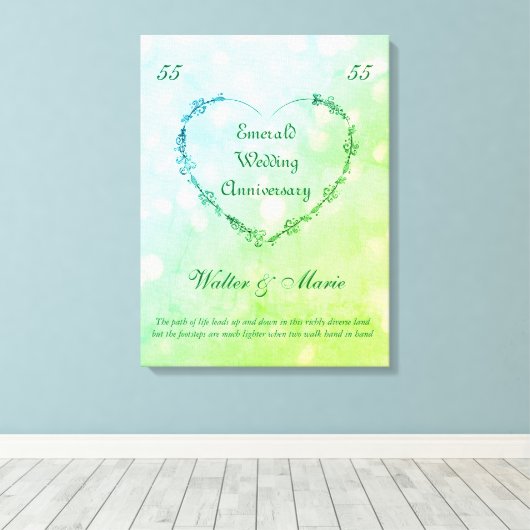 Emerald Wedding Jubileum Canvas Afdruk (Insitu (Houten vloer))