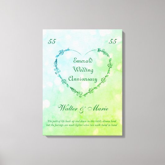 Emerald Wedding Jubileum Canvas Afdruk (Voorkant)