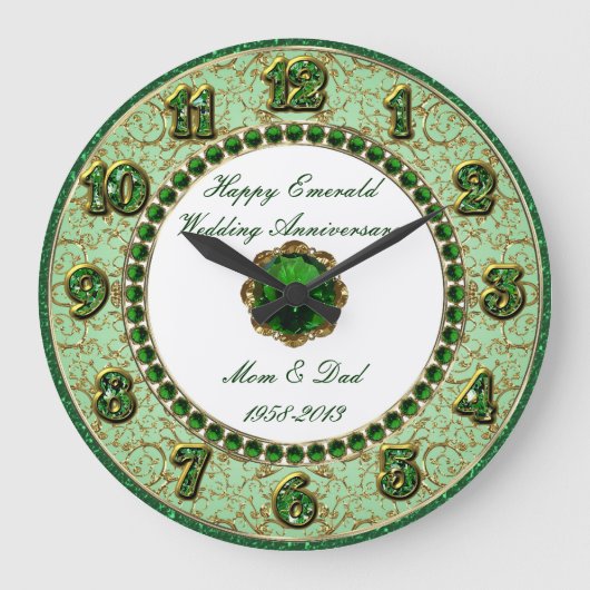 Emerald Wedding Jubileum Clock Grote Klok (Voorkant)